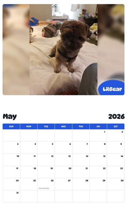 2026 - 2027 LilBear - Pawidols Pet Calendar