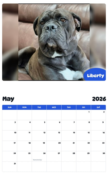 2026 - 2027 Liberty - Pawidols Pet Calendar