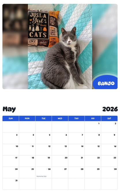 2026 - 2027 BANJO - Pawidols Pet Calendar