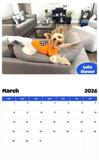 November 2025 - October 2026 Lulu Glover - Pawidols Pet Calendar