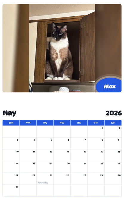 2026 - 2027 Alex - Pawidols Pet Calendar