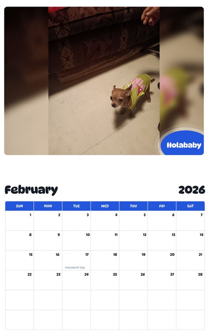 October 2025 - September 2026 Holababy - Pawidols Pet Calendar
