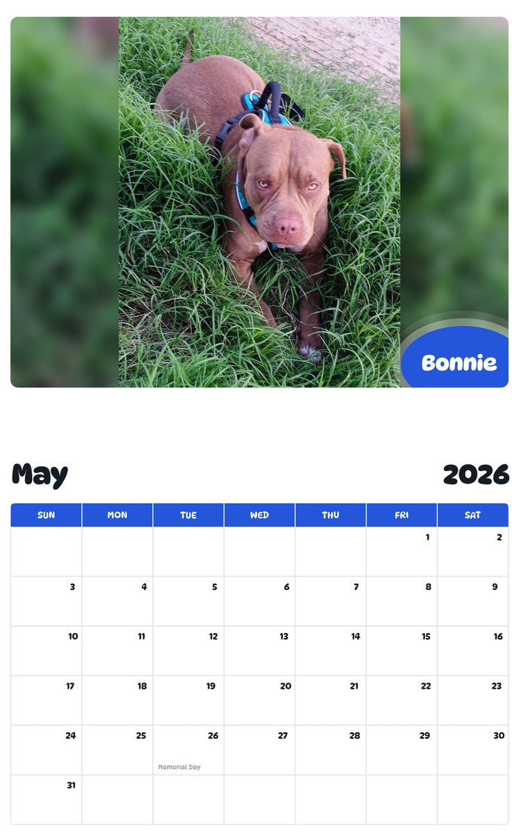 2026 - 2027 Bonnie - Pawidols Pet Calendar