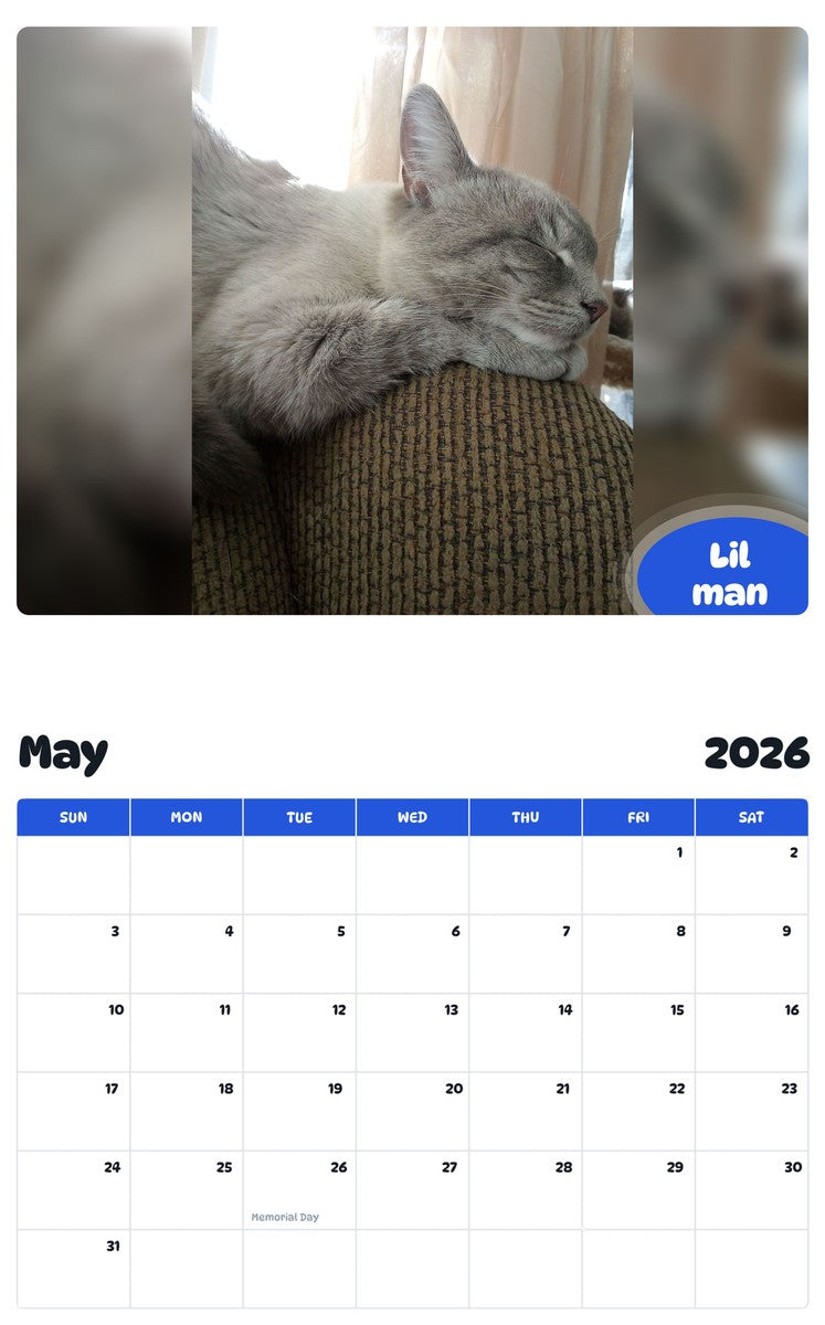 2026 - 2027 Lil man - Pawidols Pet Calendar