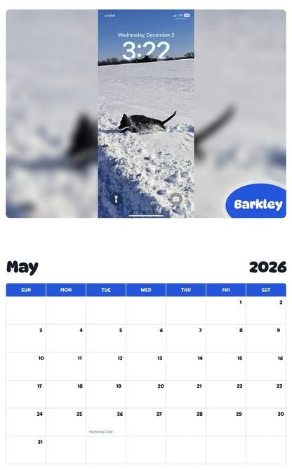 2026 - 2027 Barkley - Pawidols Pet Calendar