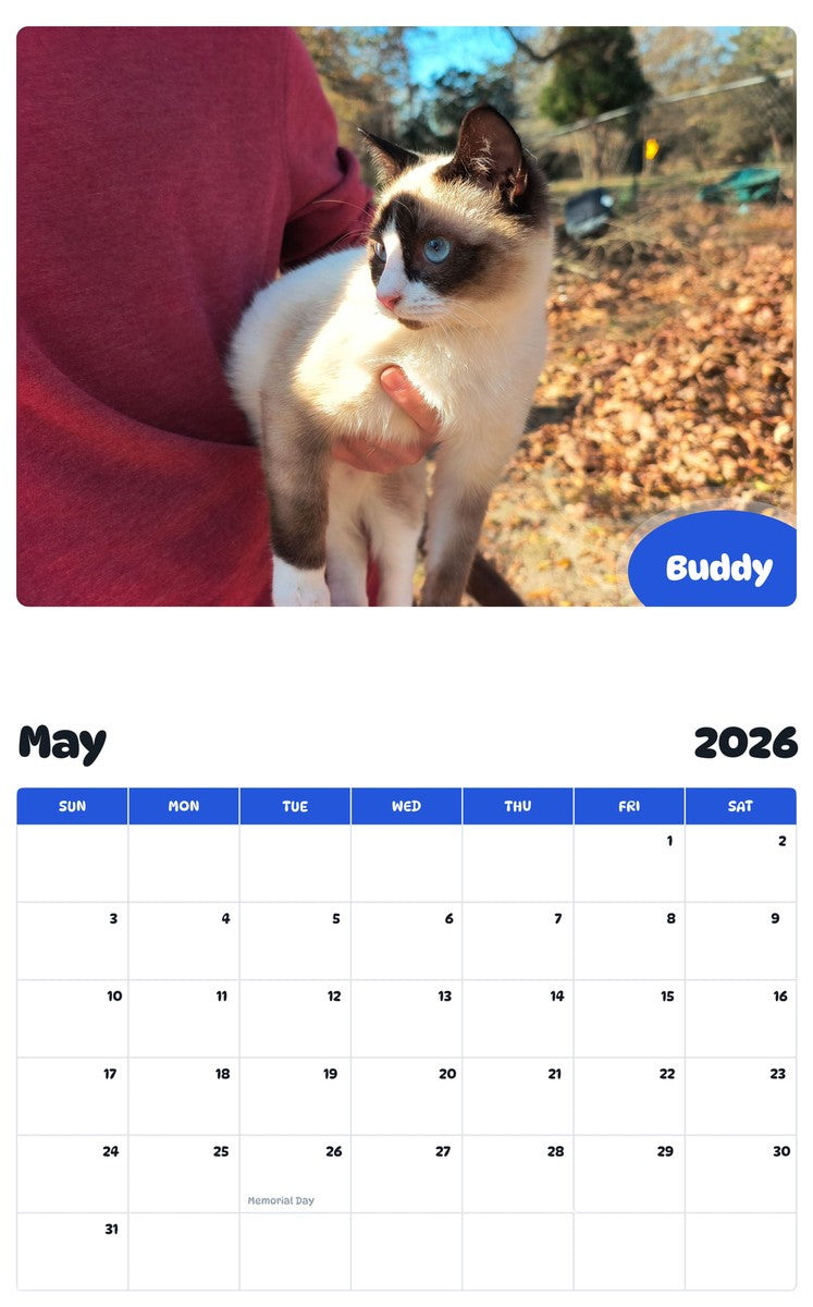 2026 - 2027 Buddy - Pawidols Pet Calendar