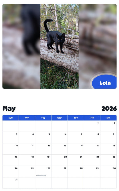 2026 - 2027 Lola - Pawidols Pet Calendar