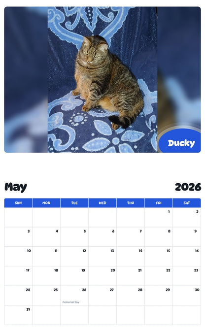 2026 - 2027 Ducky - Pawidols Pet Calendar
