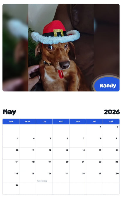 2026 - 2027 Randy - Pawidols Pet Calendar