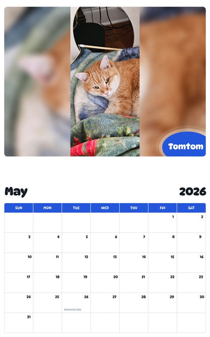 2026 - 2027 Tomtom - Pawidols Pet Calendar