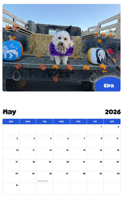 2026 - 2027 Eira - Pawidols Pet Calendar