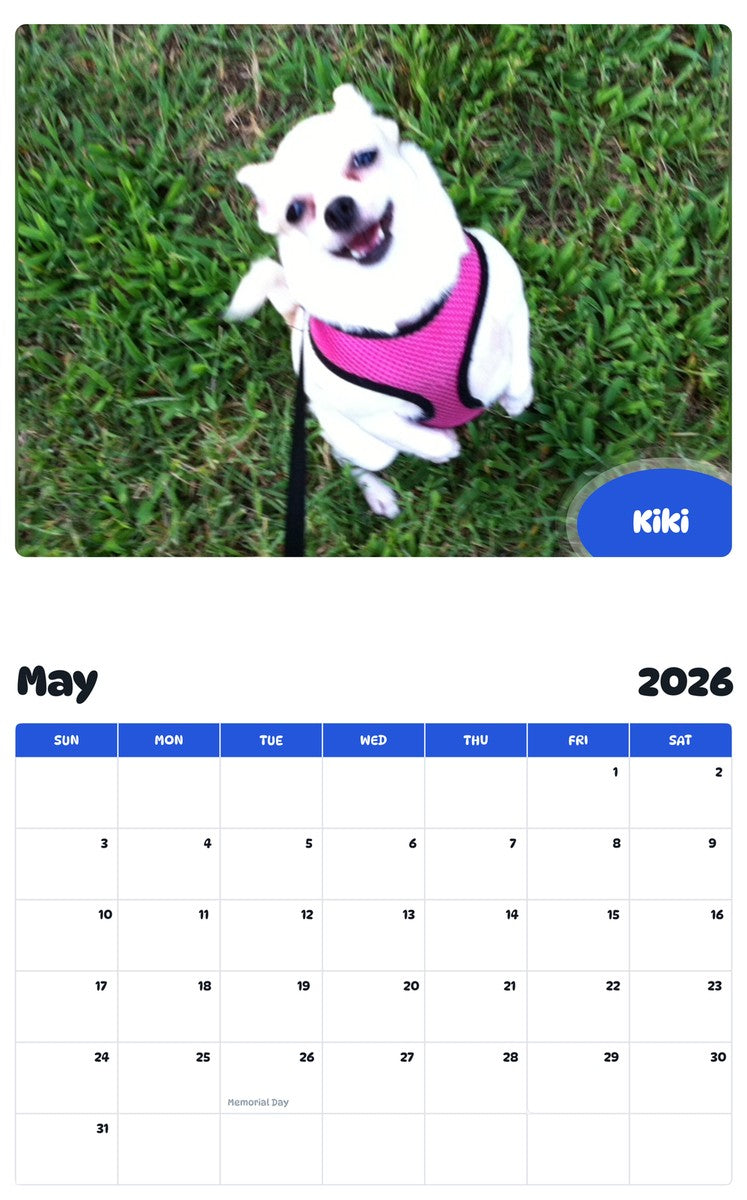 2026 - 2027 Kiki - Pawidols Pet Calendar
