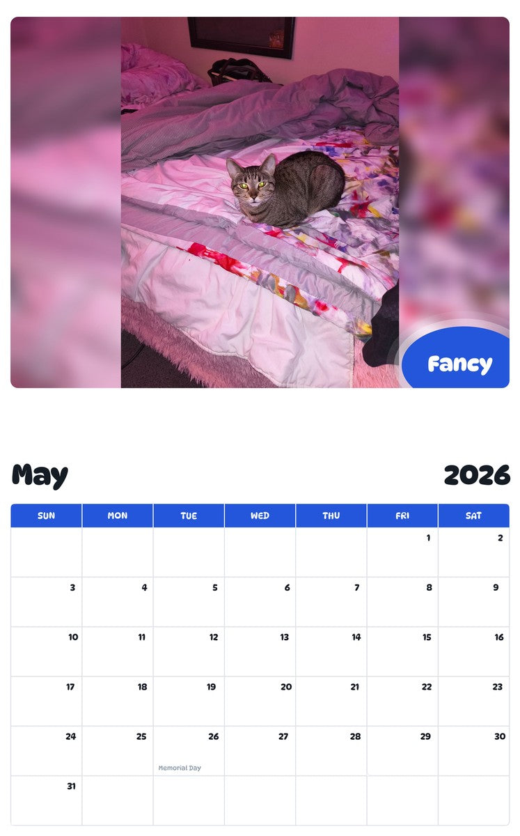 2026 - 2027 Fancy - Pawidols Pet Calendar