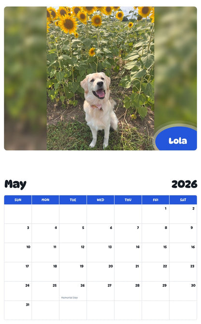 2026 - 2027 Lola - Pawidols Pet Calendar