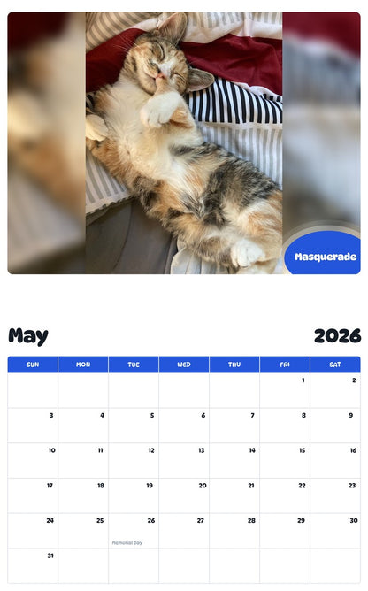 2026 - 2027 Masquerade - Pawidols Pet Calendar