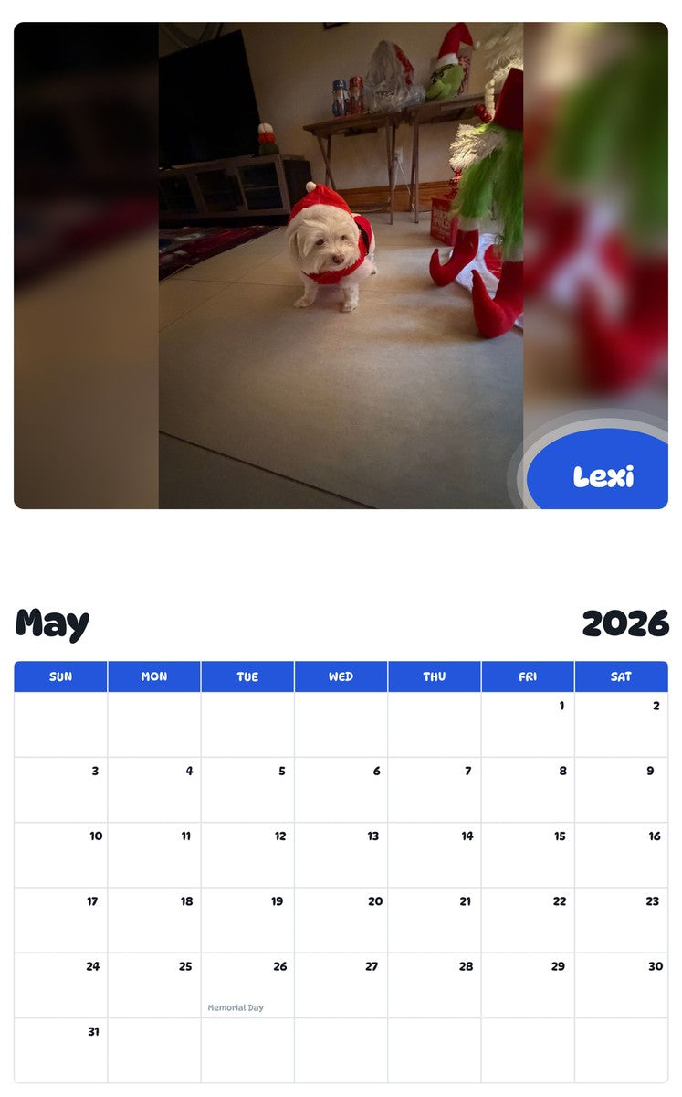 2026 - 2027 Lexi - Pawidols Pet Calendar