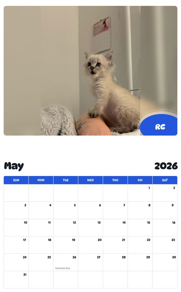 2026 - 2027 RC - Pawidols Pet Calendar