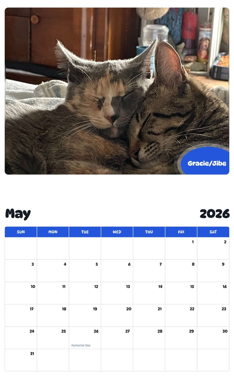 2026 - 2027 Gracie/Jibe - Pawidols Pet Calendar