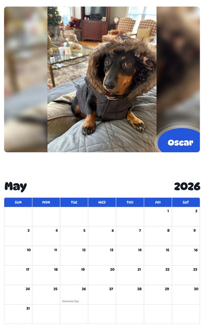2026 - 2027 Oscar - Pawidols Pet Calendar