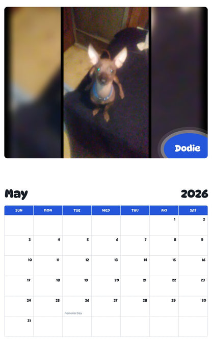 2026 - 2027 Dodie - Pawidols Pet Calendar