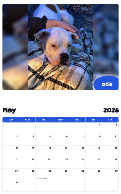 2026 - 2027 Otis - Pawidols Pet Calendar