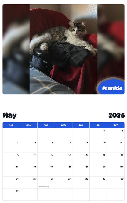 2026 - 2027 Frankie - Pawidols Pet Calendar