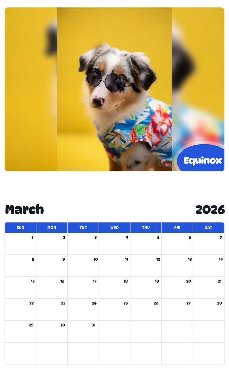 November 2025 - October 2026 Equinox - Pawidols Pet Calendar