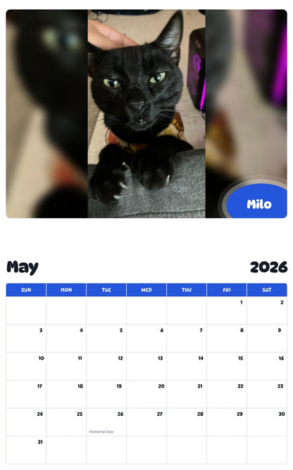 2026 - 2027 Milo - Pawidols Pet Calendar