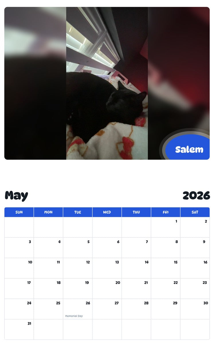 2026 - 2027 Salem - Pawidols Pet Calendar