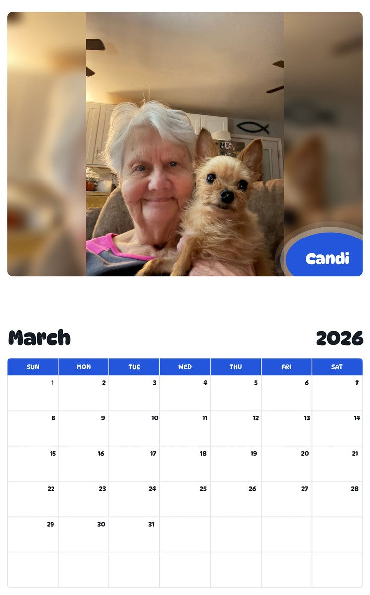 November 2025 - October 2026 Candi - Pawidols Pet Calendar