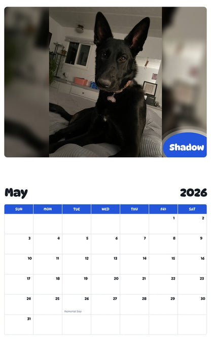 2026 - 2027 Shadow - Pawidols Pet Calendar
