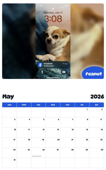 2026 - 2027 Peanut - Pawidols Pet Calendar