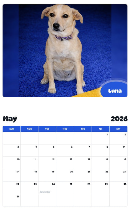 2026 - 2027 Luna - Pawidols Pet Calendar