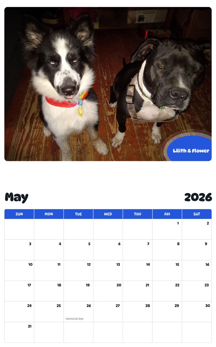 2026 - 2027 Lilith & Flower - Pawidols Pet Calendar