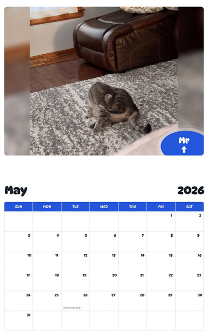 2026 - 2027 Mr t - Pawidols Pet Calendar