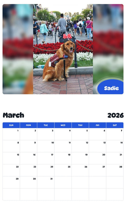 November 2025 - October 2026 Sadie - Pawidols Pet Calendar