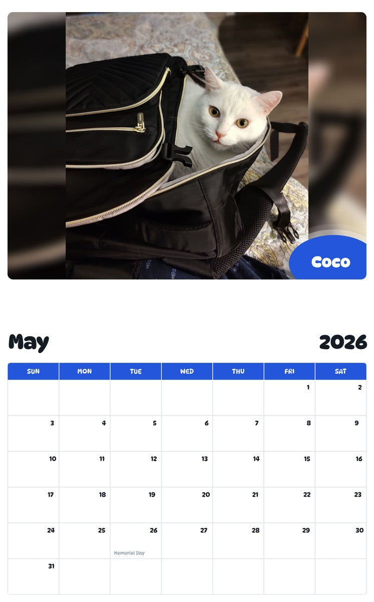 2026 - 2027 Coco - Pawidols Pet Calendar