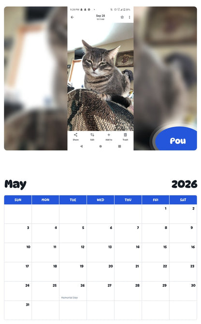 2026 - 2027 Pou - Pawidols Pet Calendar
