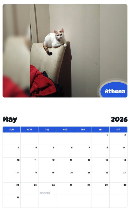 2026 - 2027 Athena - Pawidols Pet Calendar