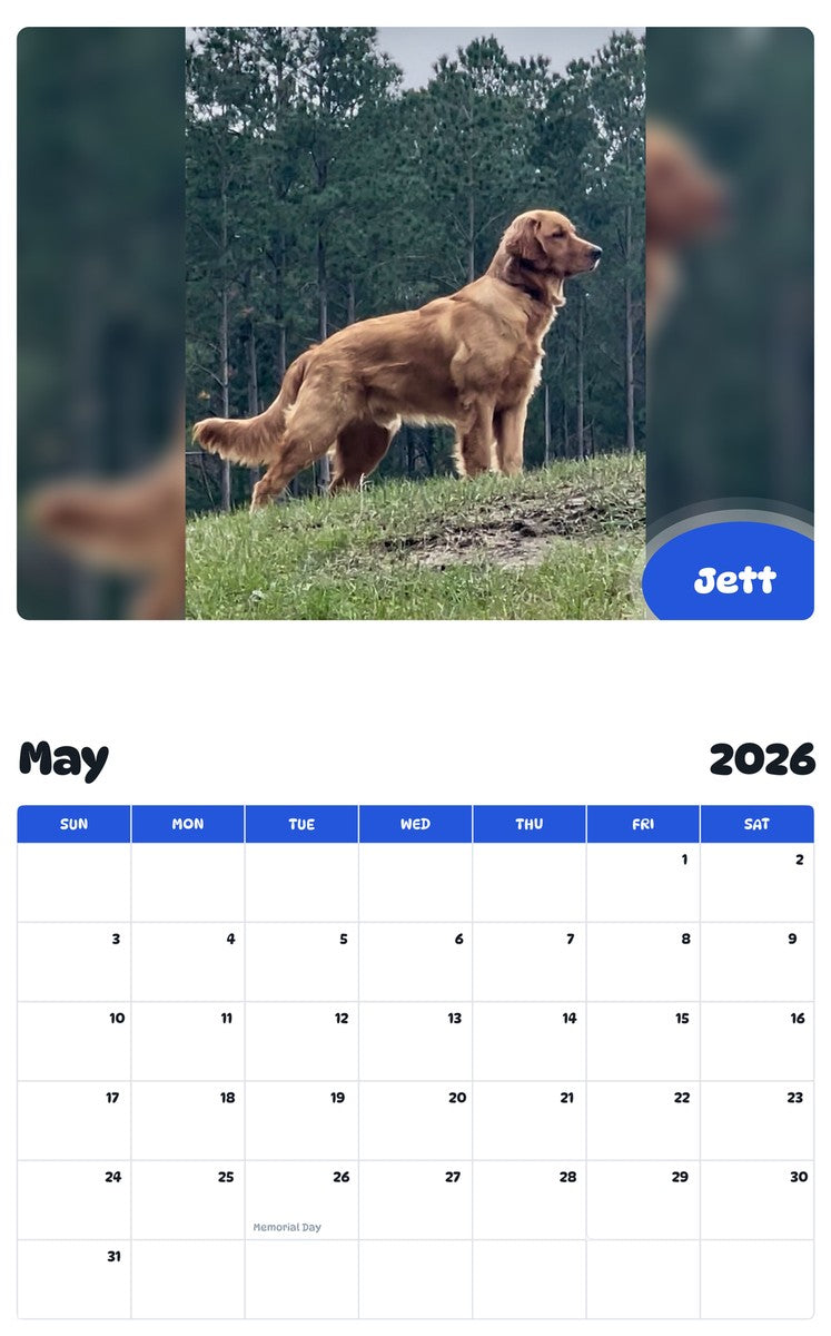 2026 - 2027 Jett - Pawidols Pet Calendar