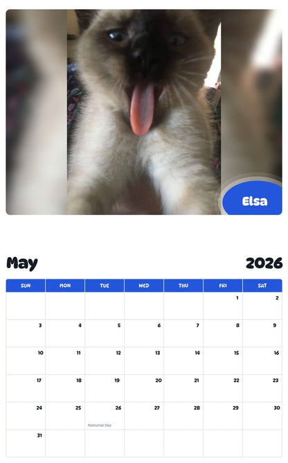2026 - 2027 Elsa - Pawidols Pet Calendar