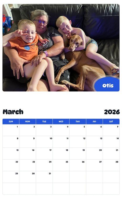 November 2025 - October 2026 Otis - Pawidols Pet Calendar