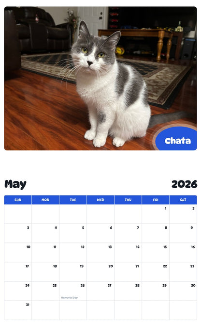 2026 - 2027 Chata - Pawidols Pet Calendar