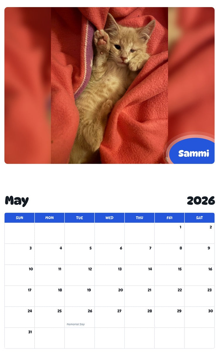 2026 - 2027 Sammi - Pawidols Pet Calendar