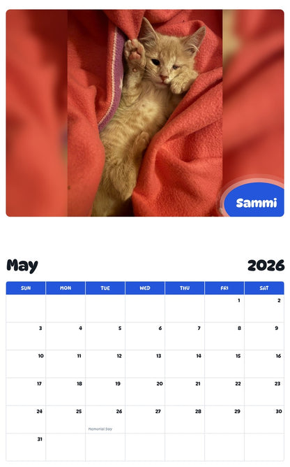 2026 - 2027 Sammi - Pawidols Pet Calendar