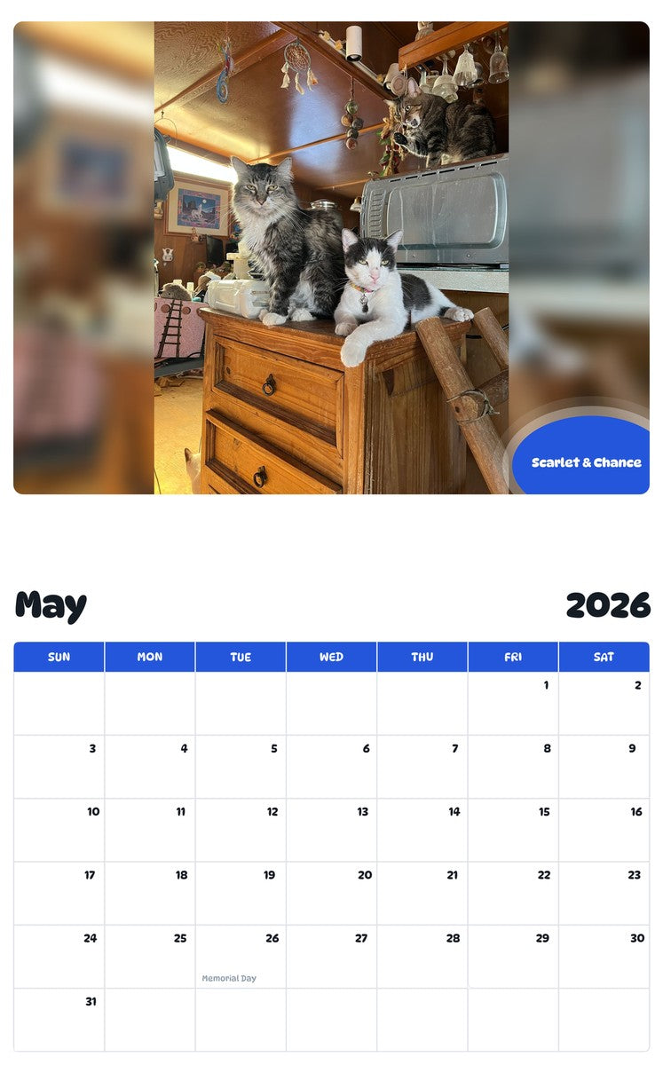 2026 - 2027 Scarlet & Chance - Pawidols Pet Calendar