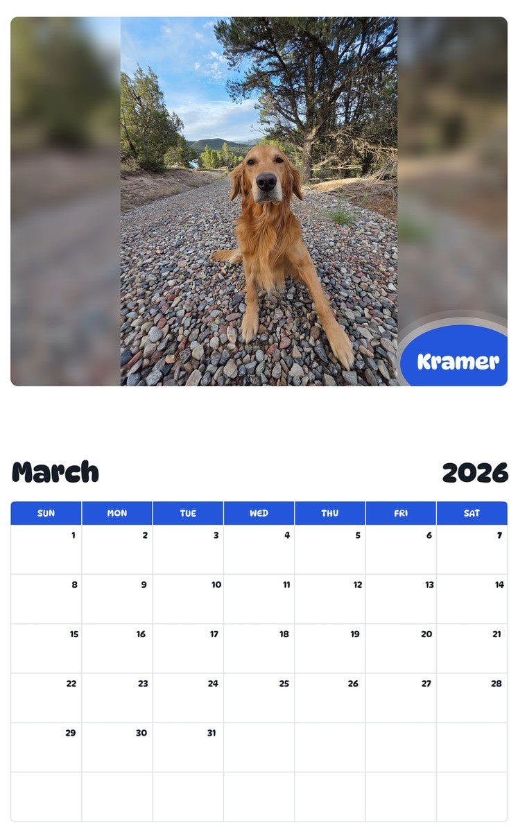 November 2025 - October 2026 Kramer - Pawidols Pet Calendar