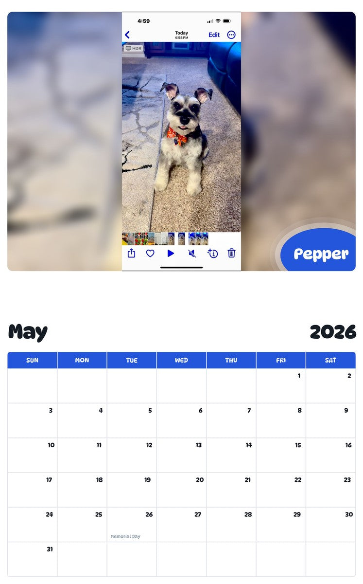 2026 - 2027 Pepper - Pawidols Pet Calendar