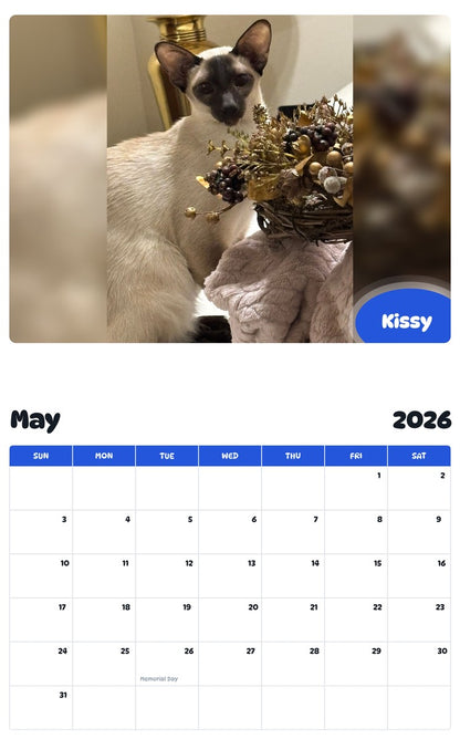 2026 - 2027 Kissy - Pawidols Pet Calendar