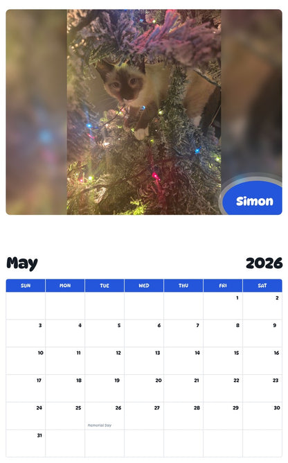 2026 - 2027 Simon - Pawidols Pet Calendar